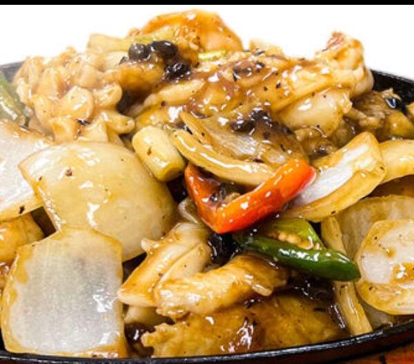 Sizzling Seafood with Black Bean Sauce